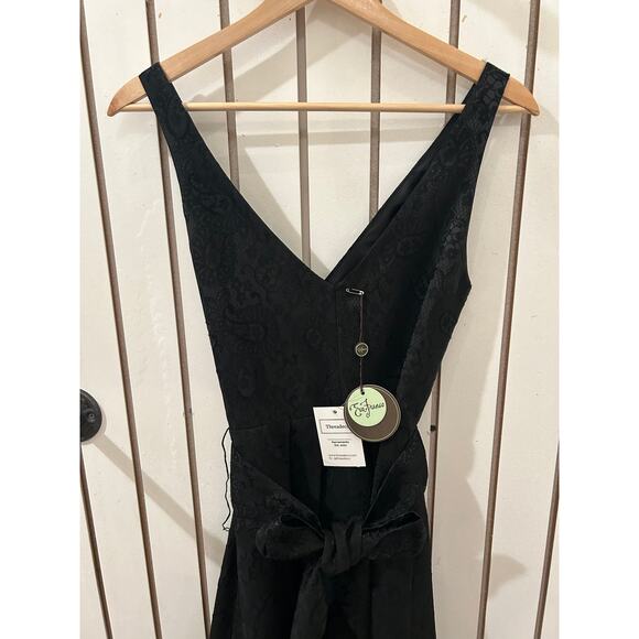 Eva Franco Black Belted Dress Size 0 - Picture 2 of 5